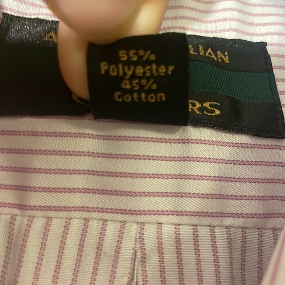 ALEXANDER Julian Men’s Striped Dress Shirt Size Large - Picture 4 of 4